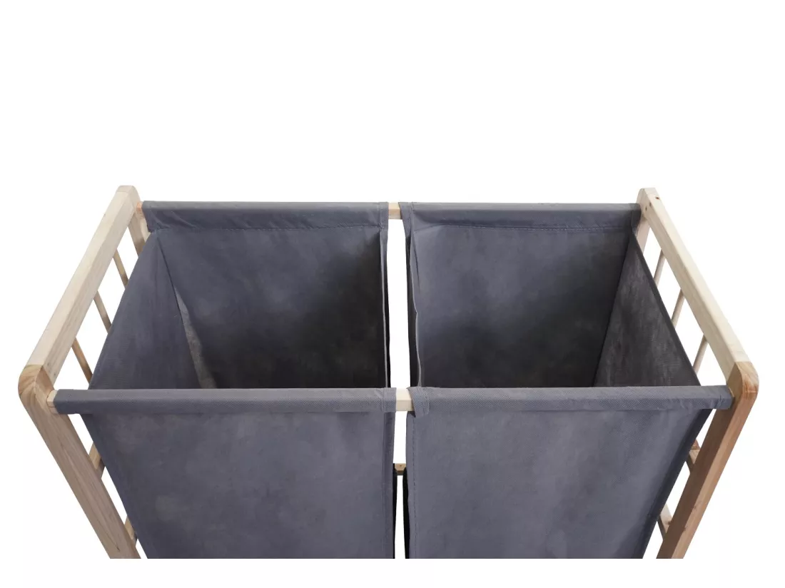 Collecteur de linge MCW-B60, brun clair, couvercle gris