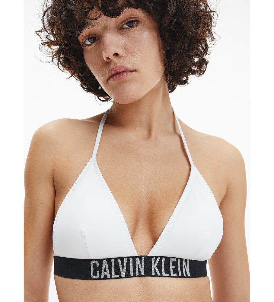 Calvin Klein Top de biquíni Triangle RP branco
