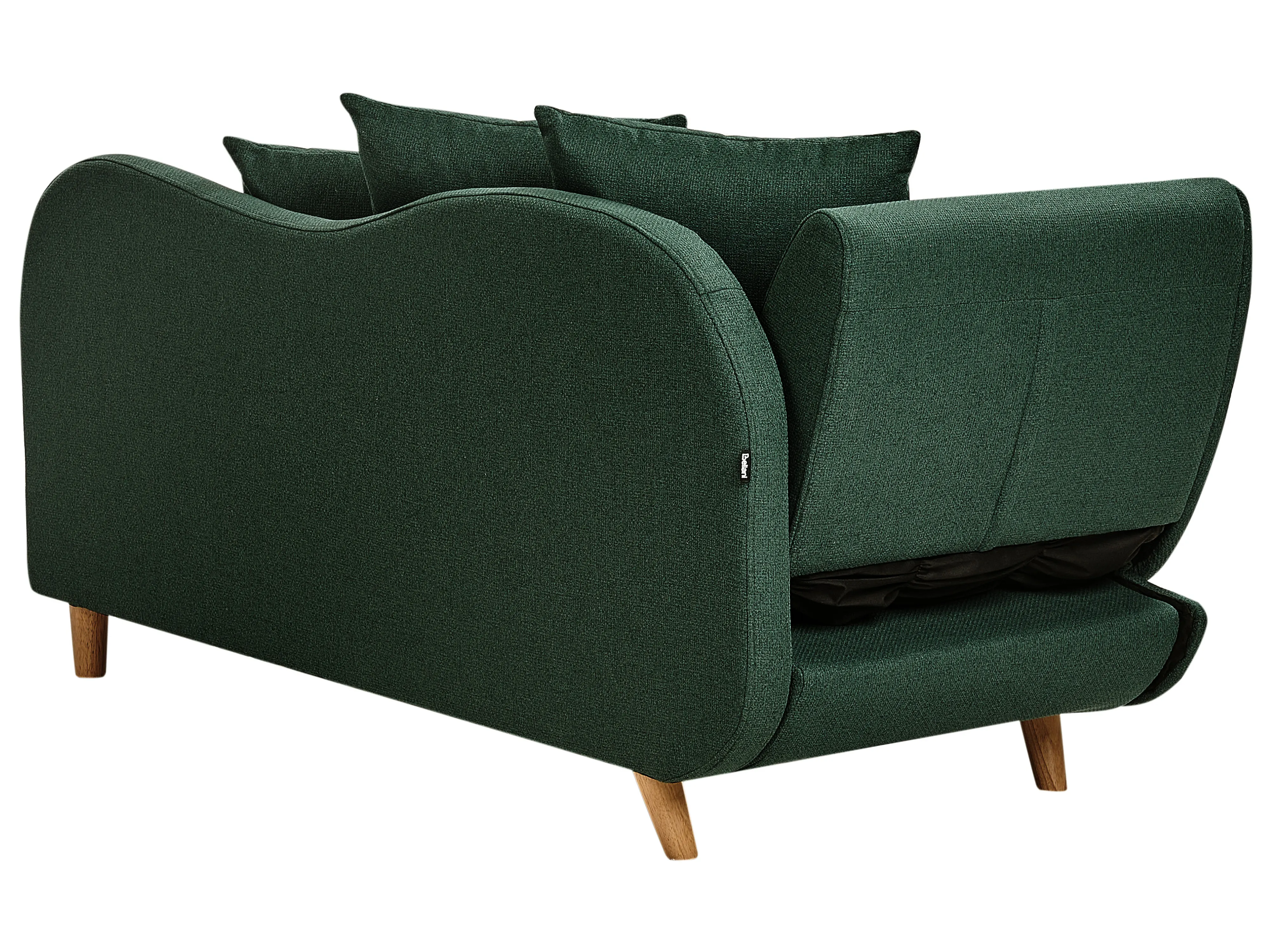 Linkszijdige chaise longue MERI Kunstlinnen Groen met opbergruimte