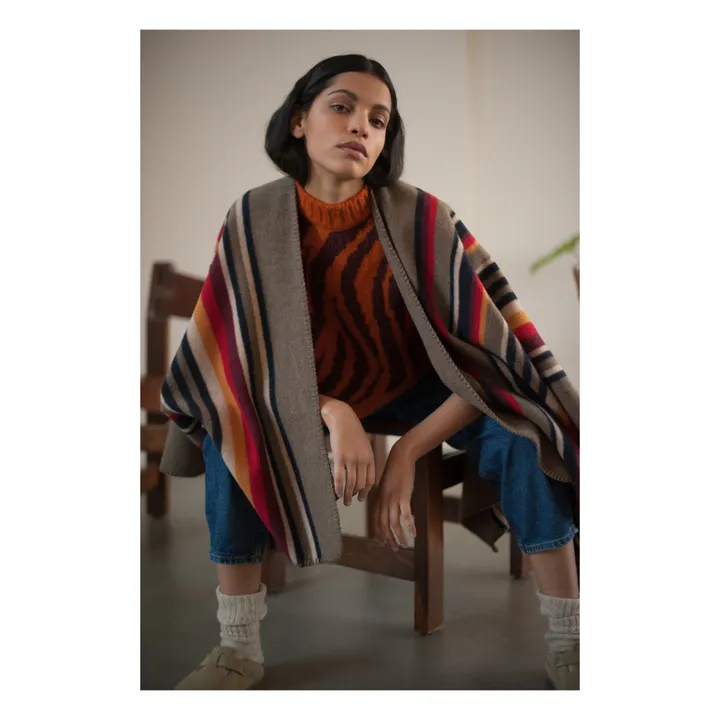 La Méricaine Cape Apache Laine Recyclée | Taupe