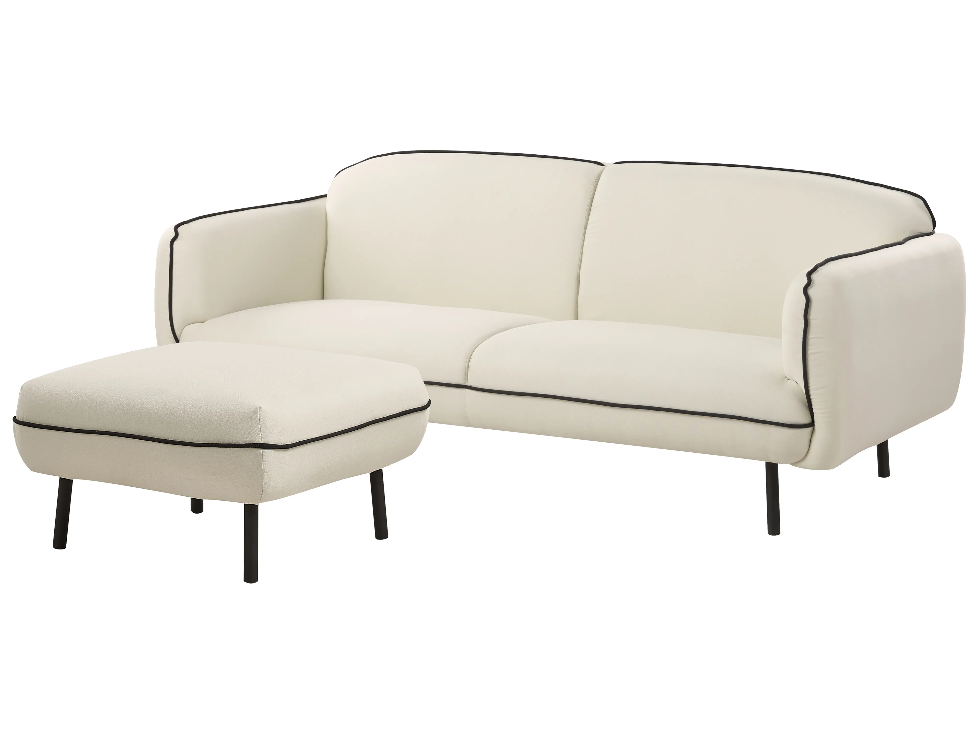 Bank 3-zits TONSBERG Stof Lichtbeige met ottomaan