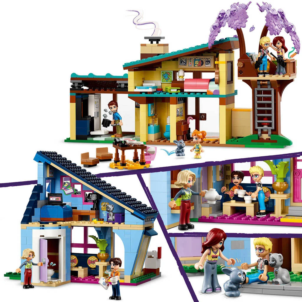Heerlijk om te bouwen!Olly en Paisley's huizen Speelgoed Speelhuis Set met Mini Poppetjes 42620