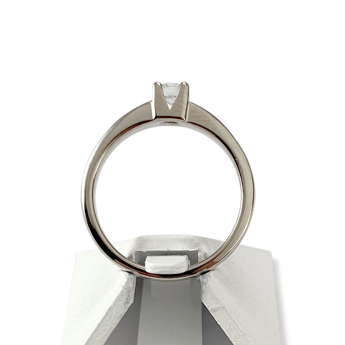 Solitaire d'occasion or 750 blanc diamant 0.22 carat