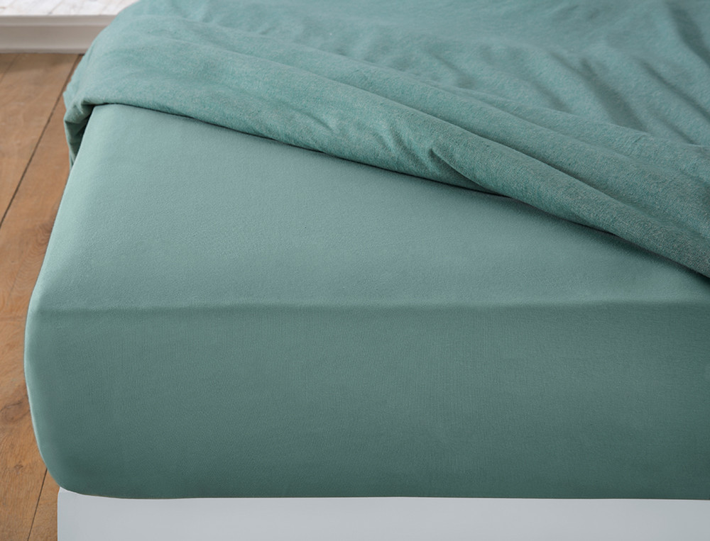 Drap-housse-Flanelle tissé-teint