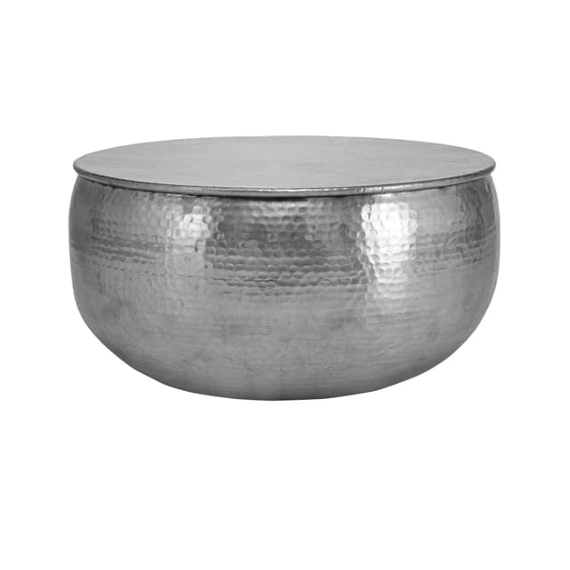 WOMO-DESIGN sofabord stuebord sofabord aluminium Ø 60x30,5 cm sølv