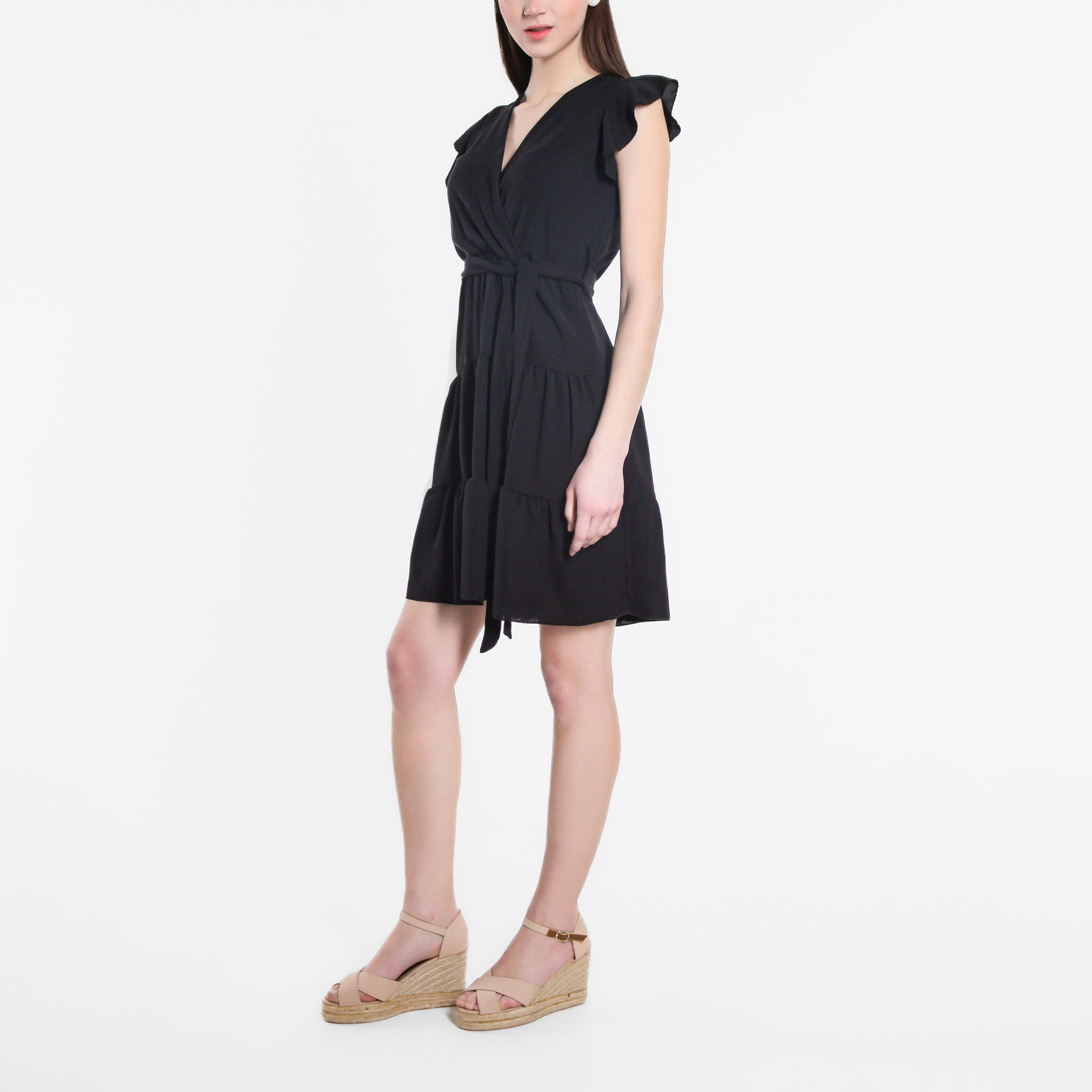 Be You Frill Frill Sleeve Tie Waist Short Dress