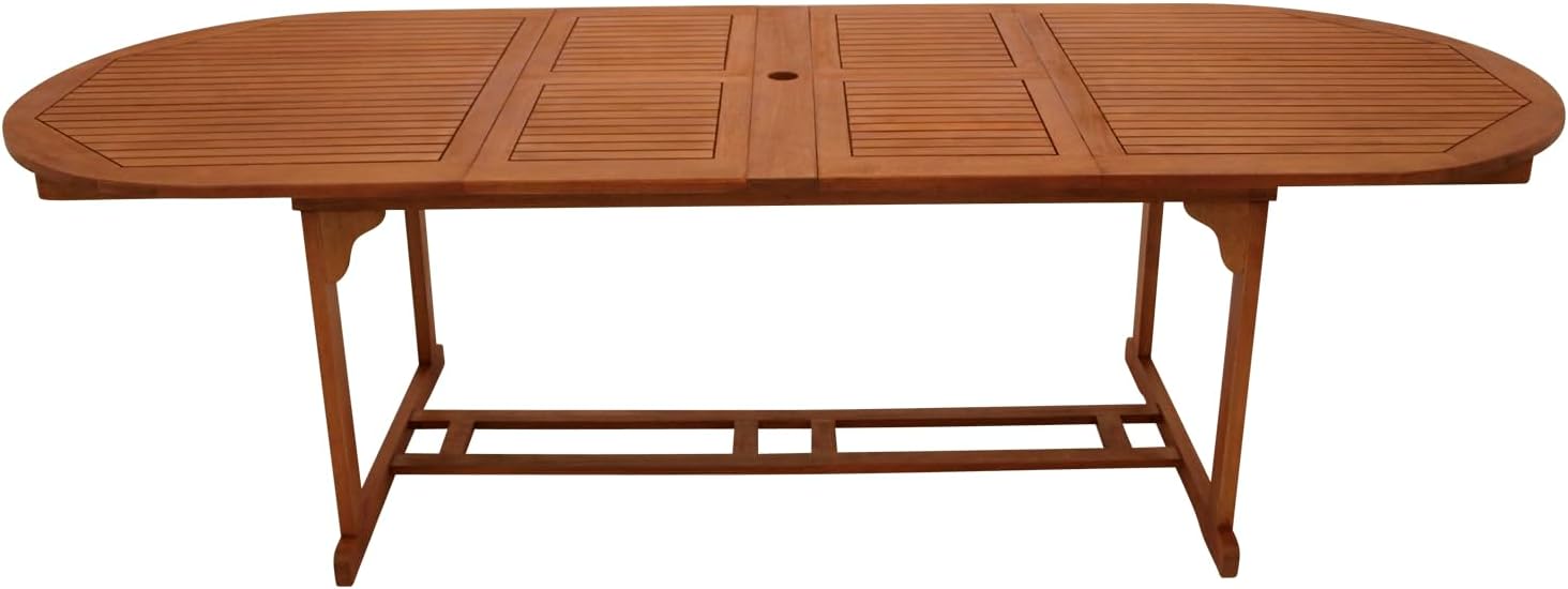 DEGAMO XXL Doppel Ausziehtisch LAGO 180/260x100cm, Eukalyptus braun geölt, FSC®-Zertifiziert, Outdoor