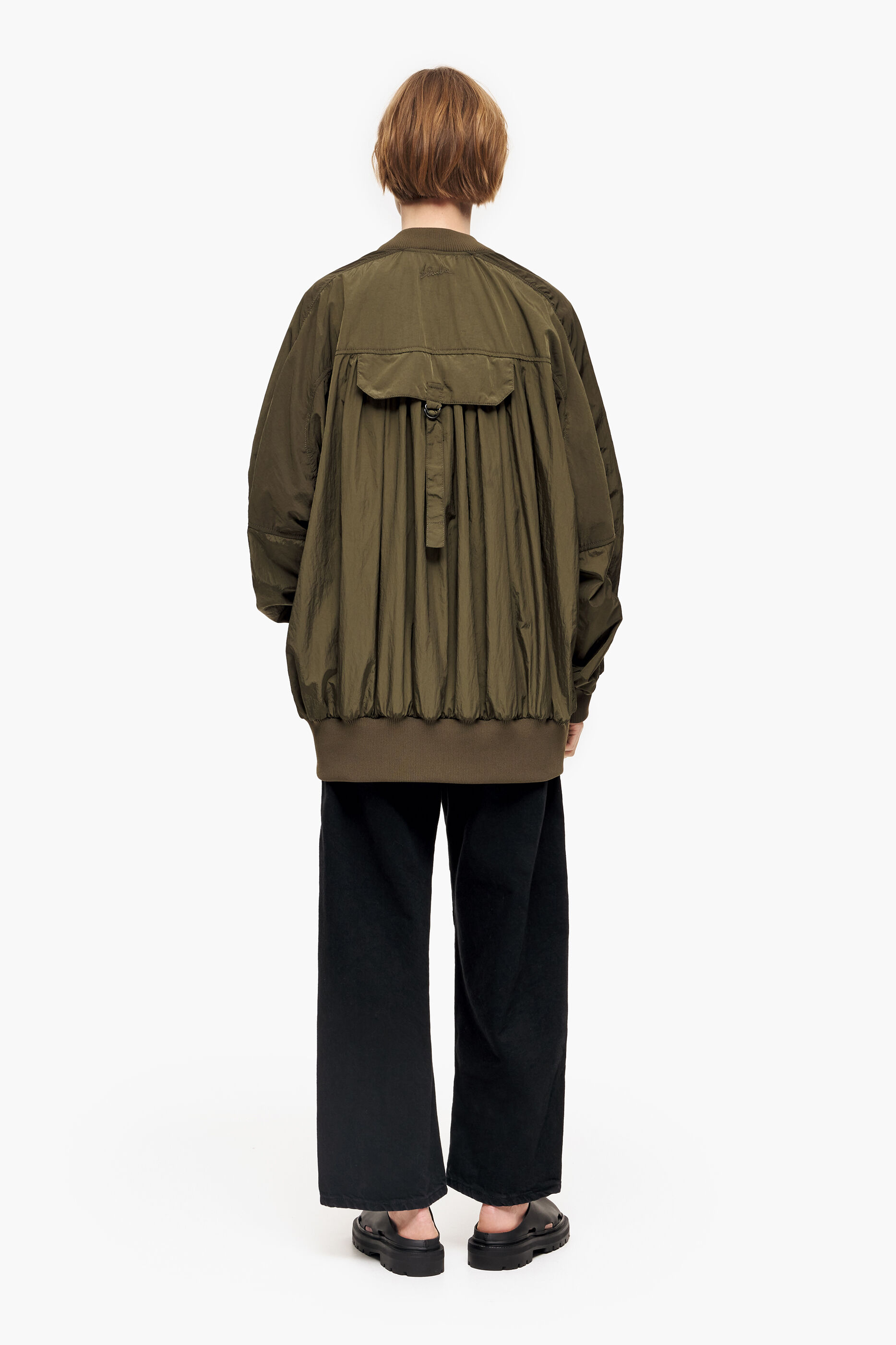Jaqueta bomber de náilon cáqui