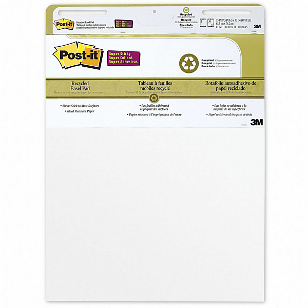 Bloc Post-it géant chevalet 63,5 x 76,2 cm, lot de 2
