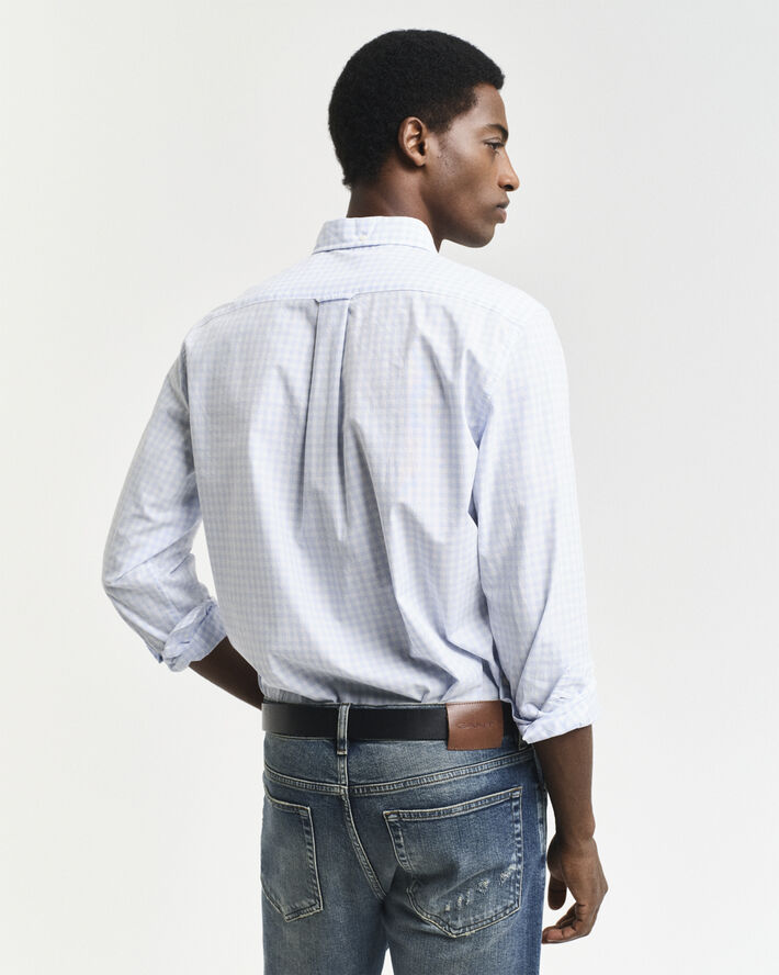 Gant REG CLASSIC POPLIN GINGHAM SHIRT Light blue