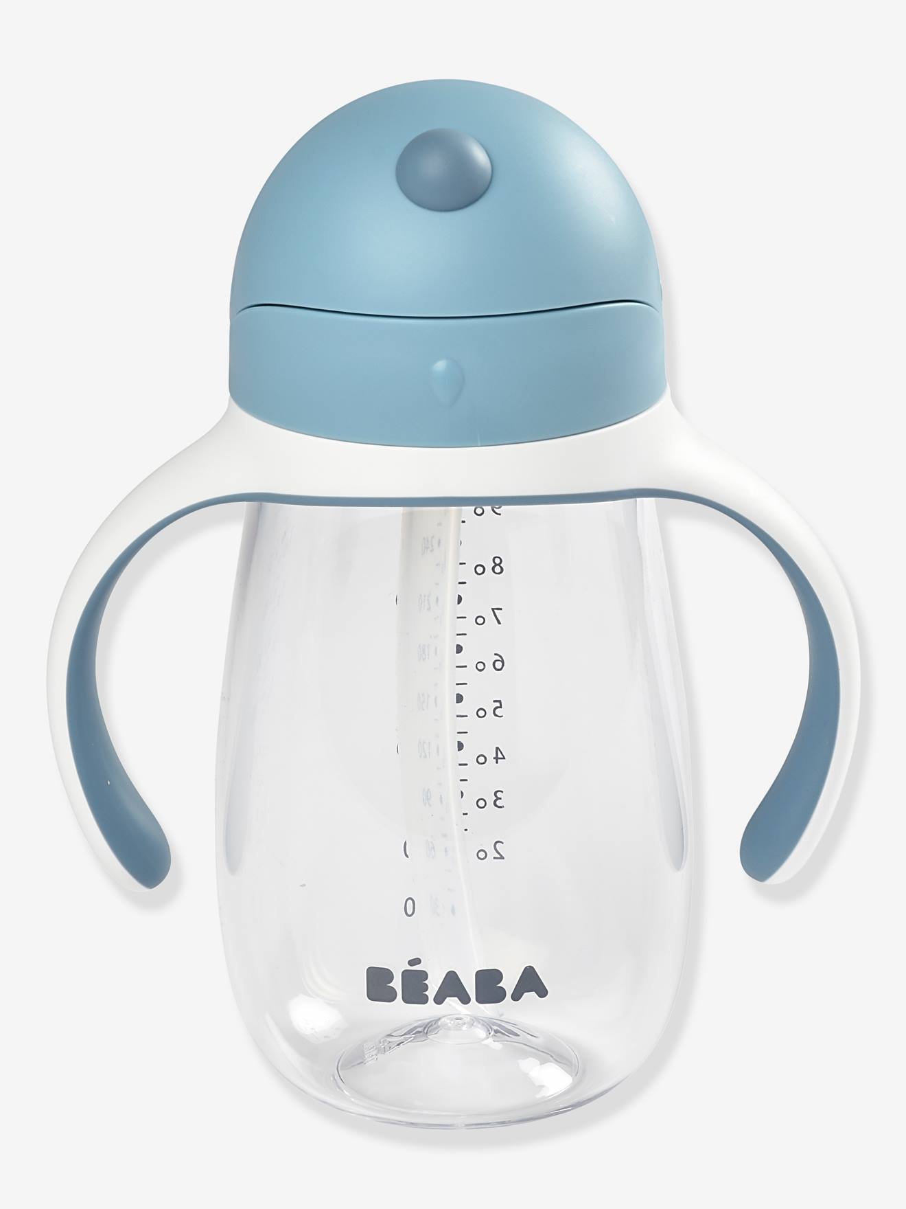 Caneca BEABA média azul lisa com canudo (300 ml)