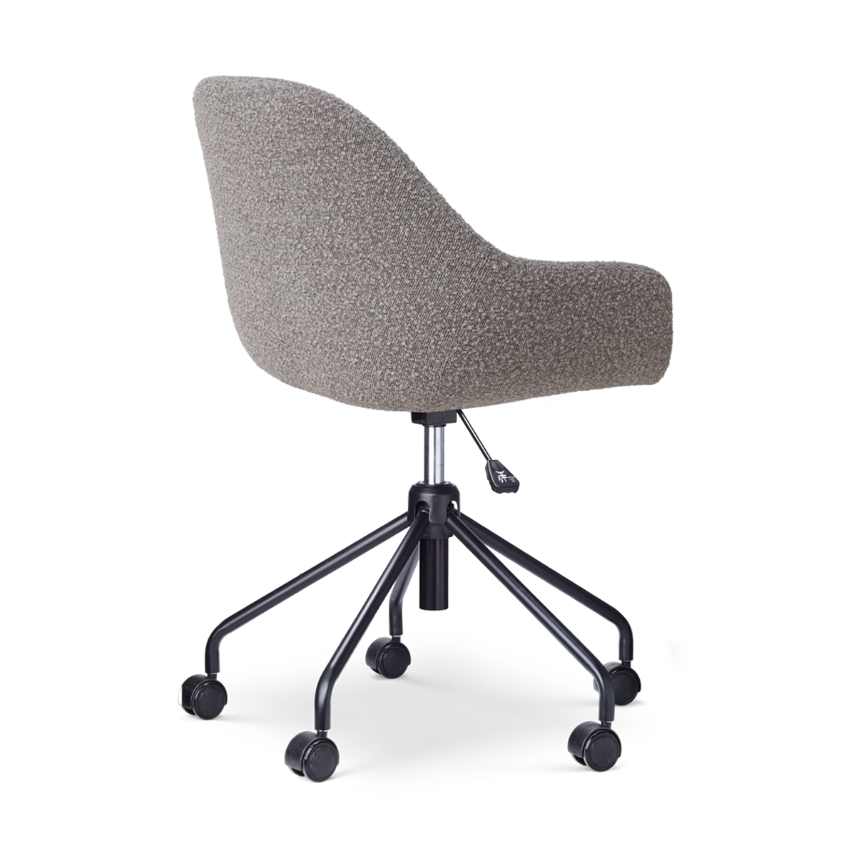 Nout-Mae bureaustoel bouclé taupe - zwart onderstel
