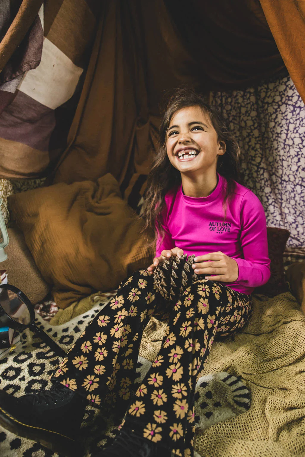 LOOXS little fluwelen flared flared broek zwart