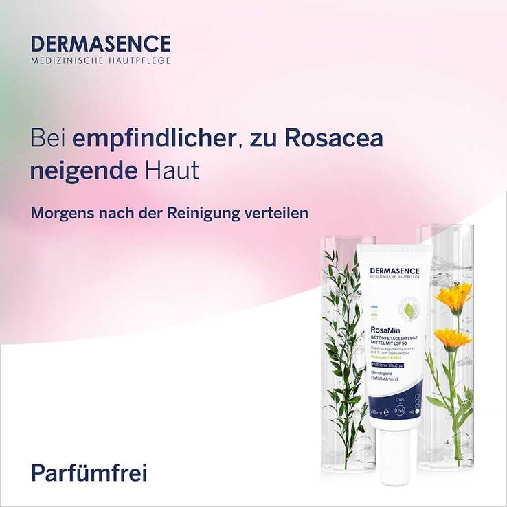 Dermasence Rosamin getönte Tagespflege mittel LSF 50 Creme, 30 ml
