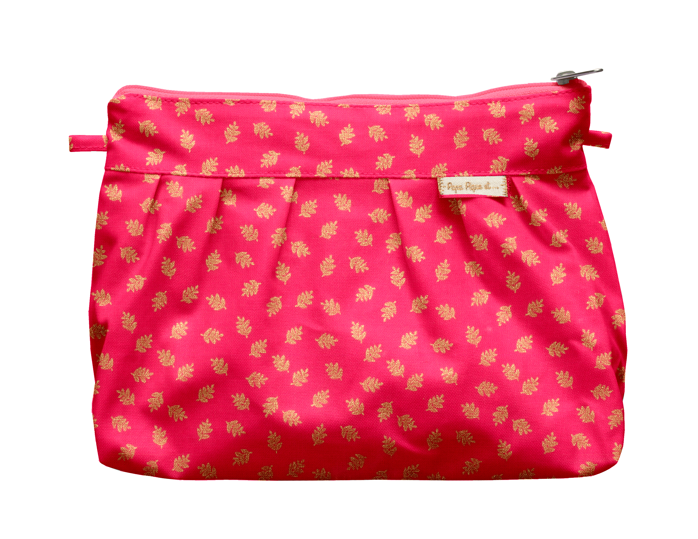 Pochette Plissée Feuillage Or Rose