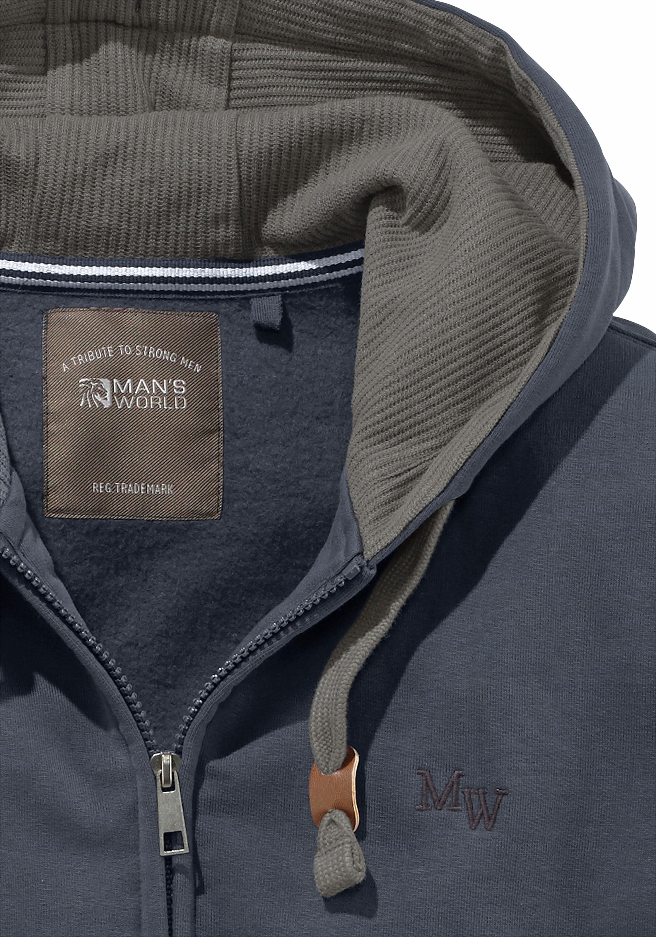 Man's World Kapuzensweatjacke , mit kontrastfarbigem Innenfutter