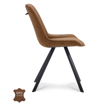 Eetkamerstoel Brett Bull camel bruin leer