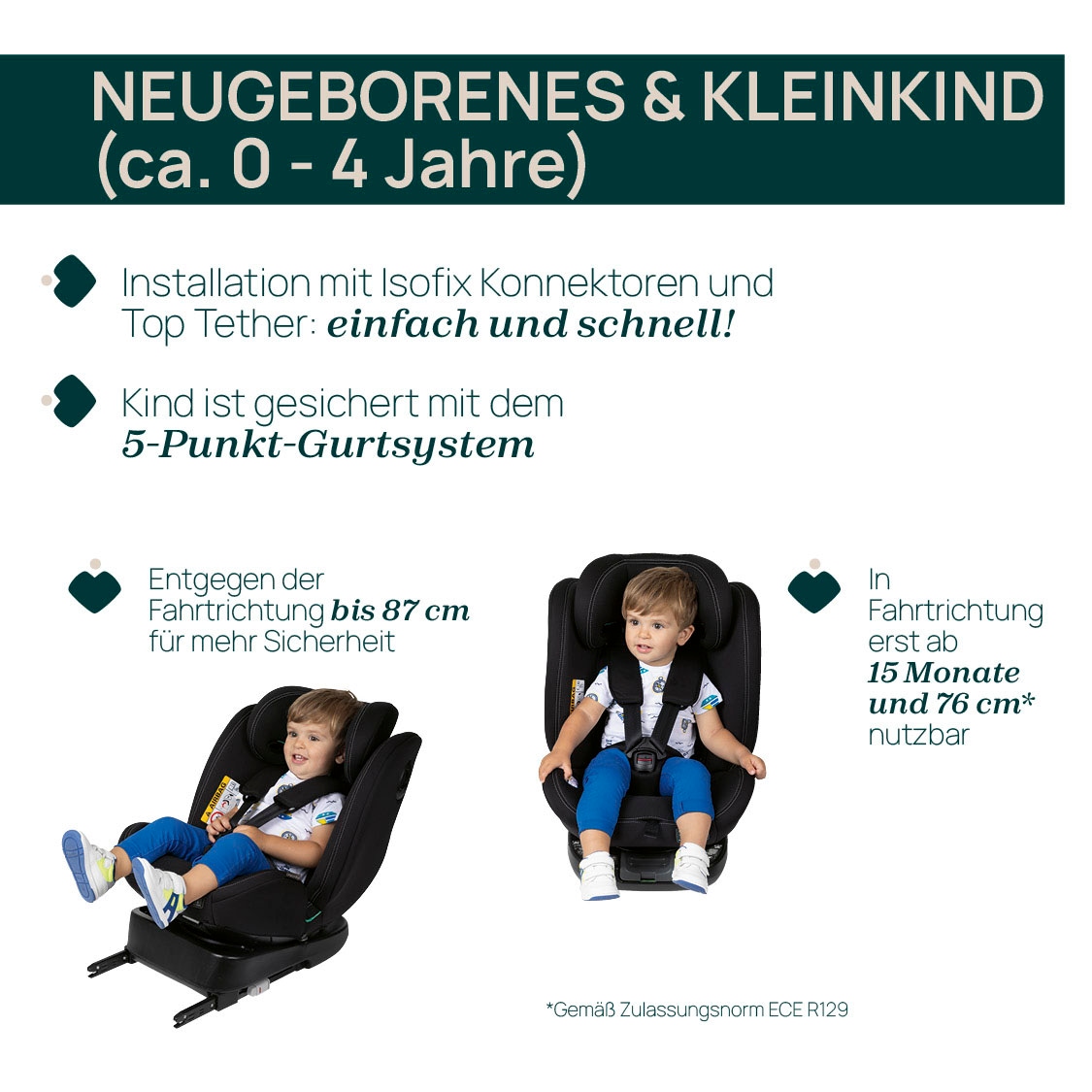 Chicco Autokindersitz »Unico Evo i-Size, Grey Black« ISOFIX-Befestigung