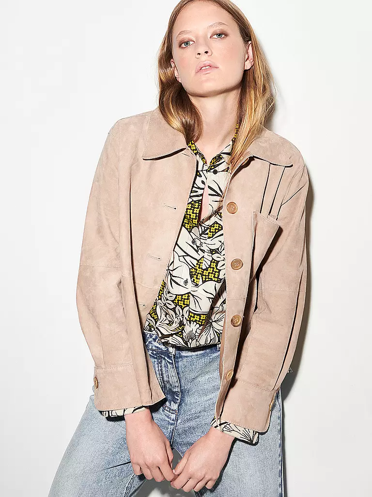 LUISA CERANO Lederjacke  beige