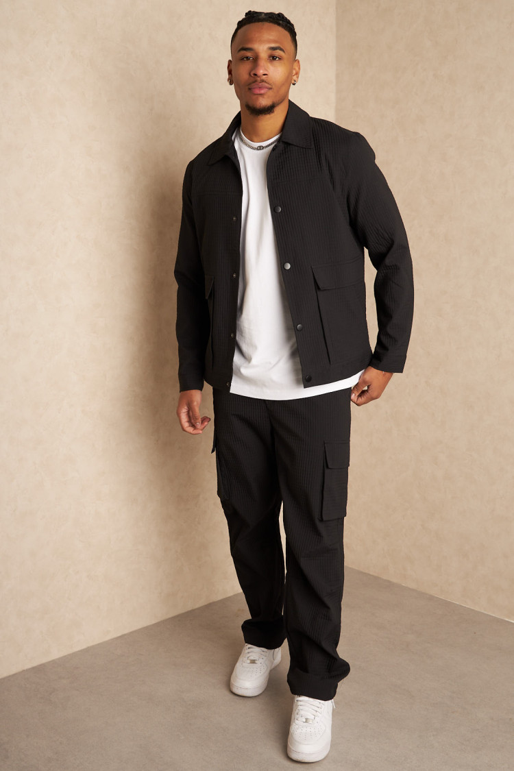 Ensemble 2 pièces veste + jogging noir quadrillé