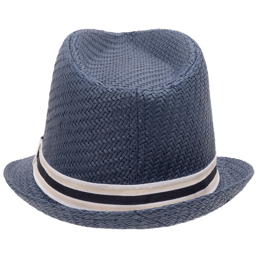 Borsalino avec galon tissé pour bébé garçon - Bleu marine