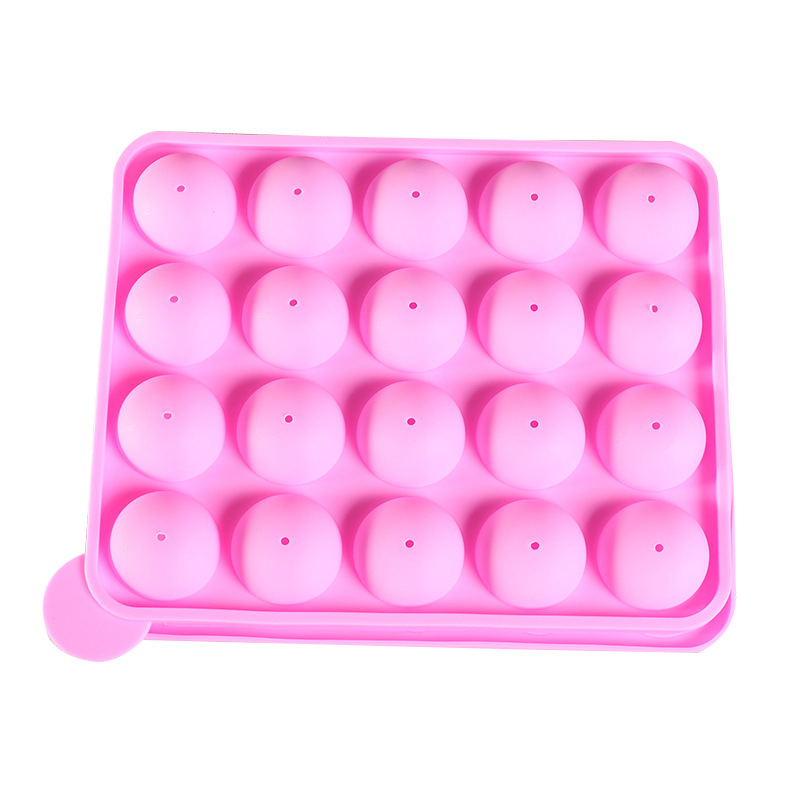 20-fach Silikon Cake Pop Backform 3D Lollipop Kuchen Form - Pink