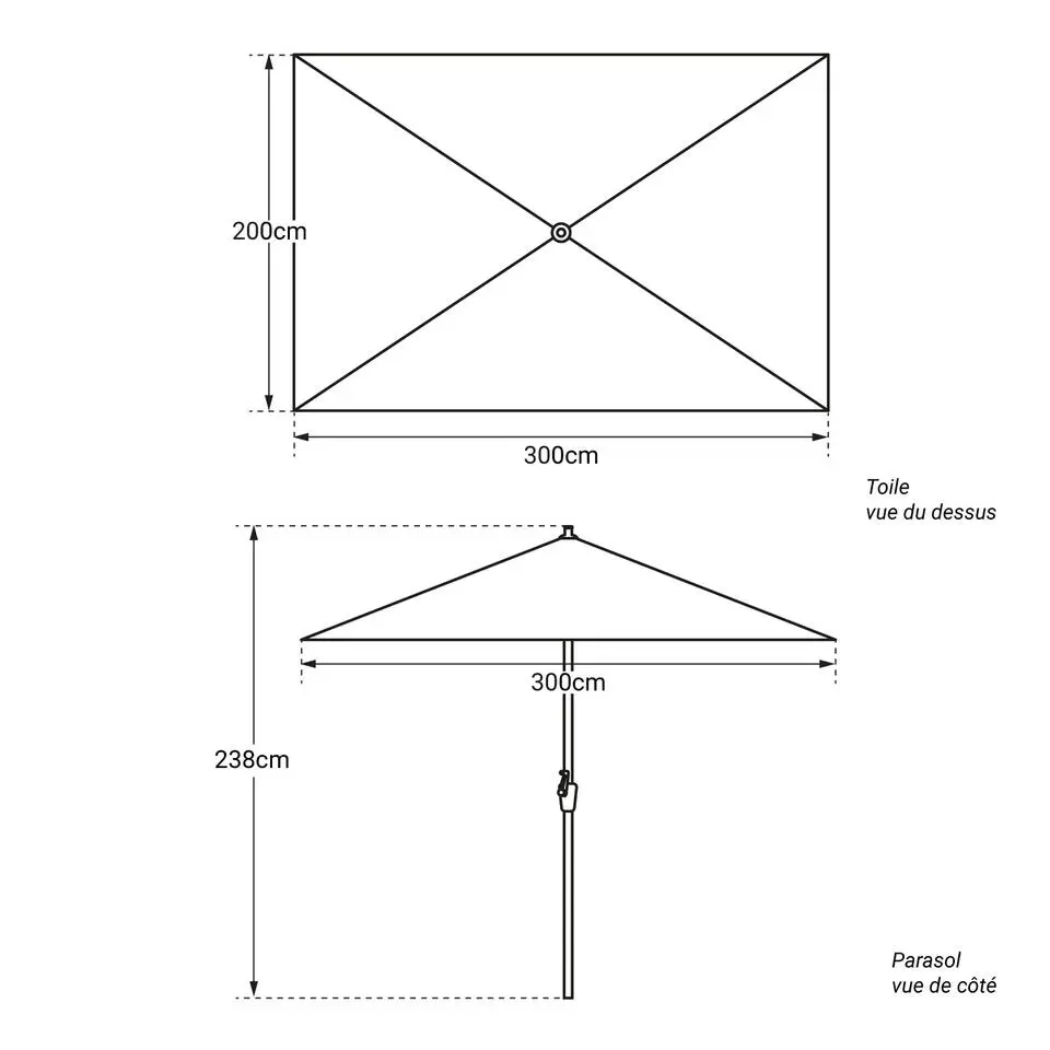 Happy Garden Parasol HAPUNA - Zwart - Aluminium