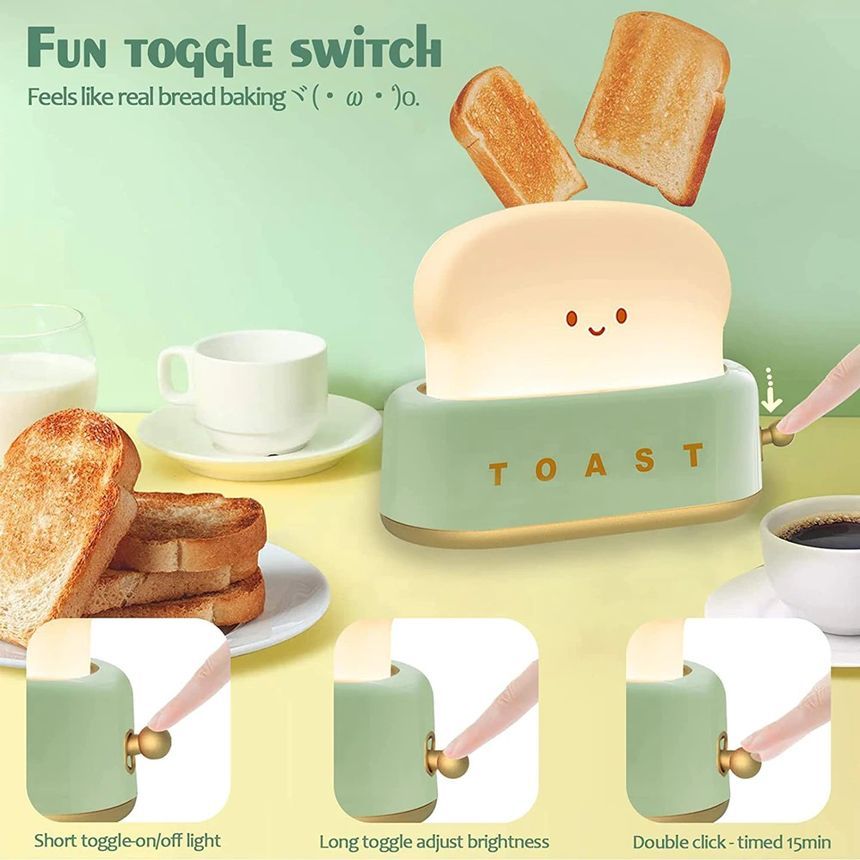HOMTEC - Toast USB oplaadbare nachtlamp