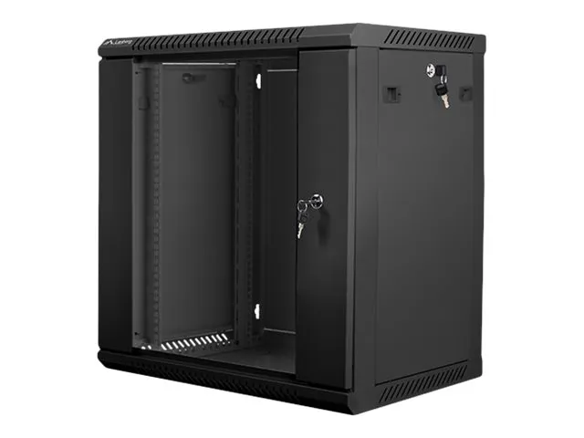 Lanberg - Rack kabinet - vægmonterbar - sort, RAL 9004 - 12U - 19