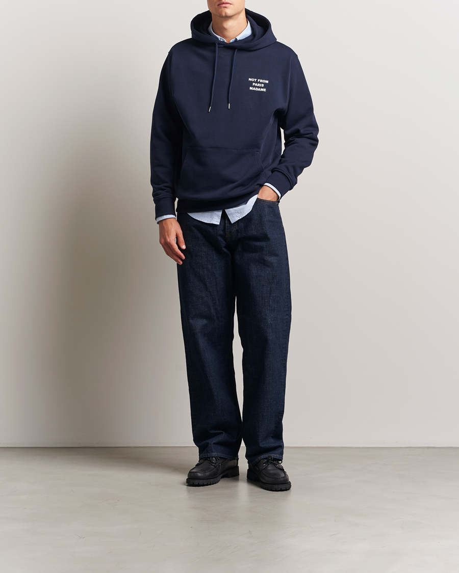 Drôle de Monsieur Slogan Hoodie Navy