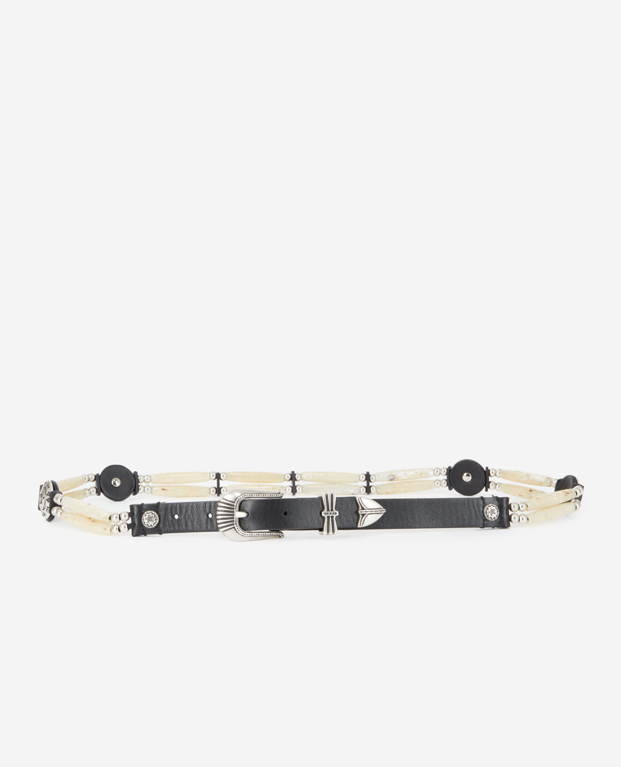 Ceinture fine en cuir blanche
