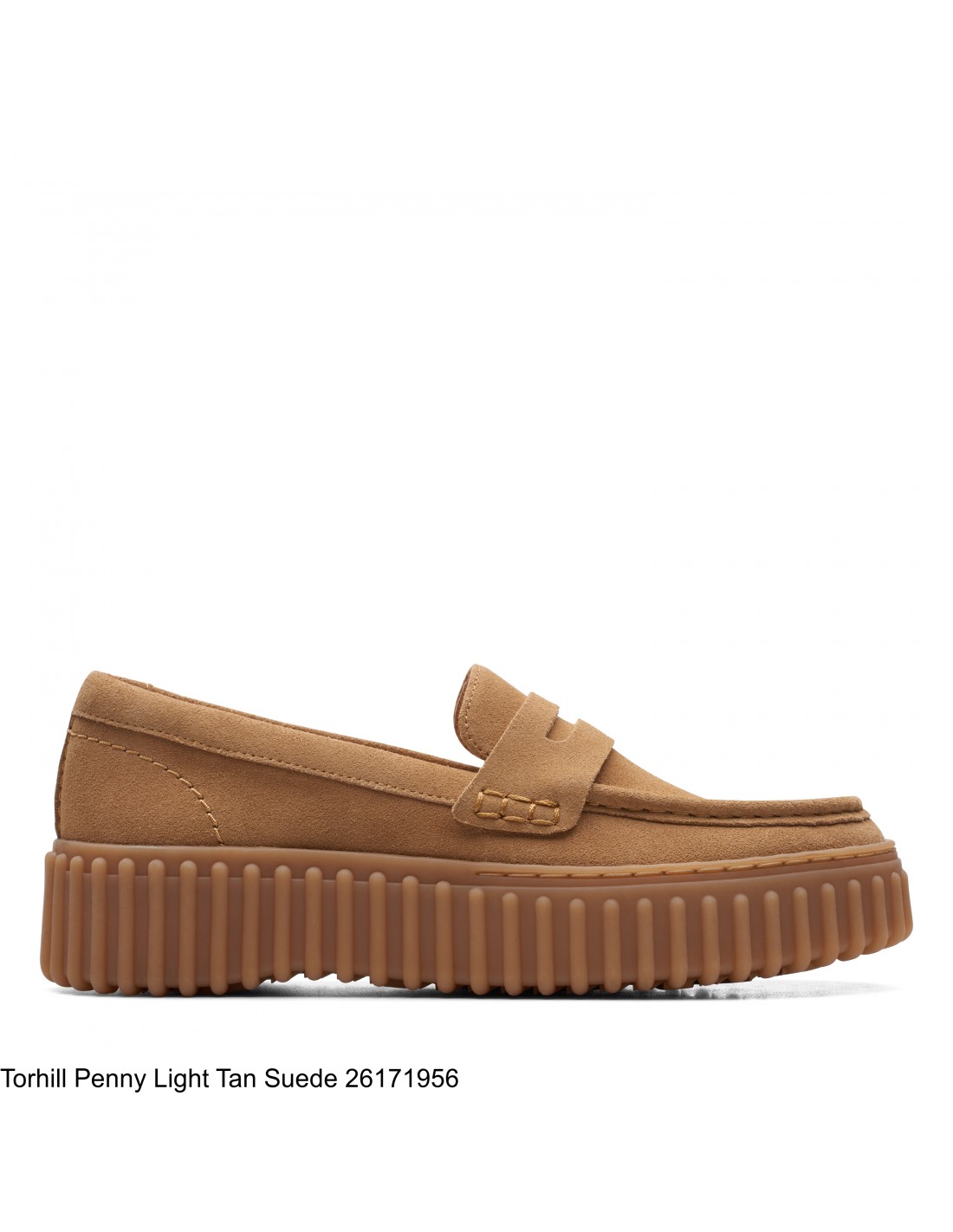 clarks Mocassin femme torhill penny light tan suede
