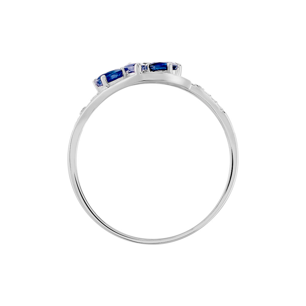Bague Orchidee Or Blanc Saphir Diamant