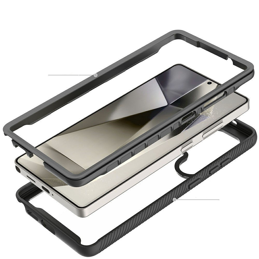 Samsung Galaxy S25 Ultra Magnetische Schutzhülle mit Panzer Glas Backcover   Display- / Kameraschutz MagSafe-Modul (Verschlussmechanismus) - Schwarz