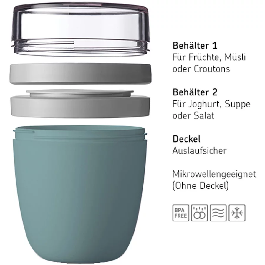 Mepal Lunchpot + Bento Lunchbox Large Ellipse + TAB 2er Set weiß