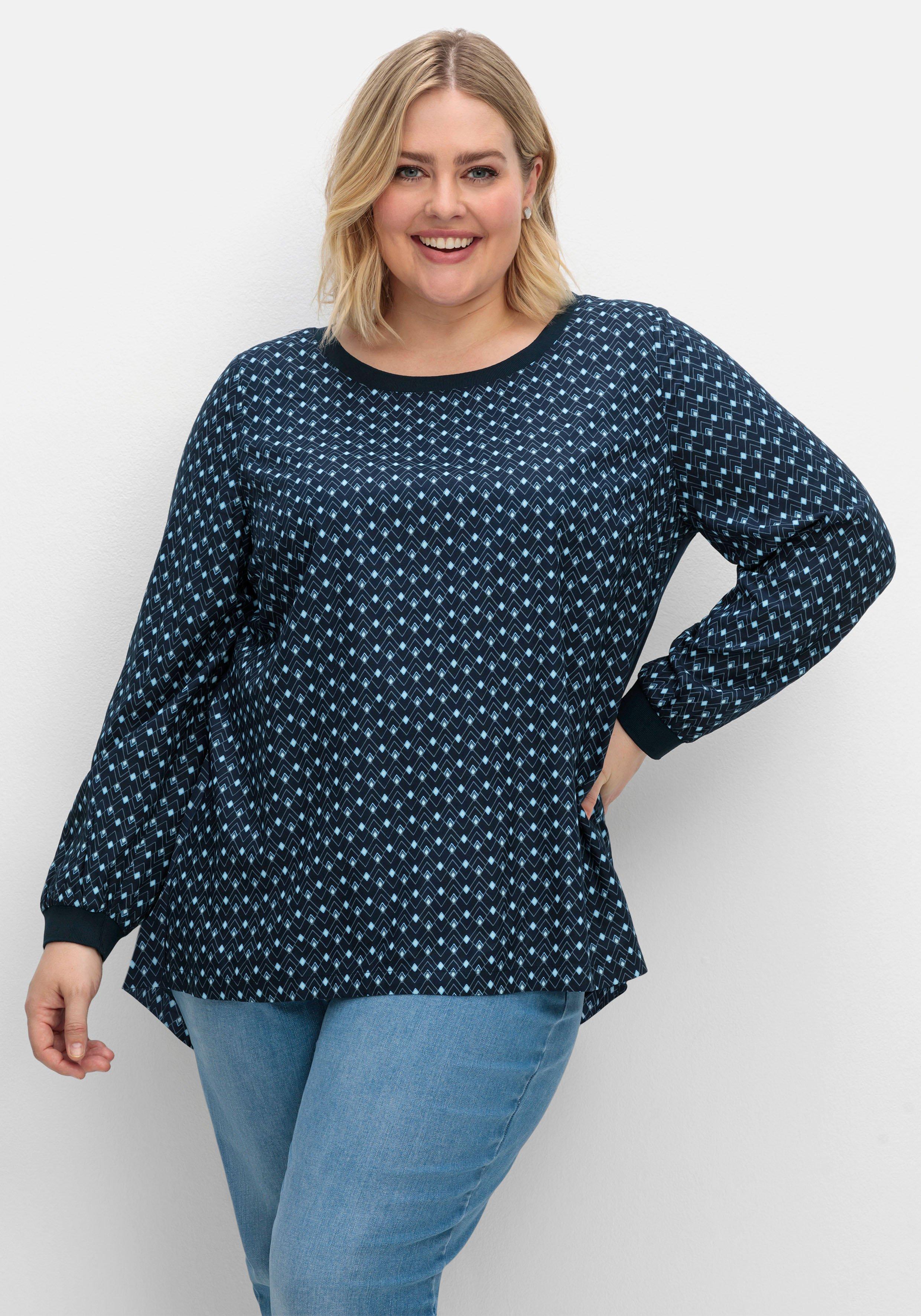 Tunika mit Minimal-Alloverprint, aus Twill