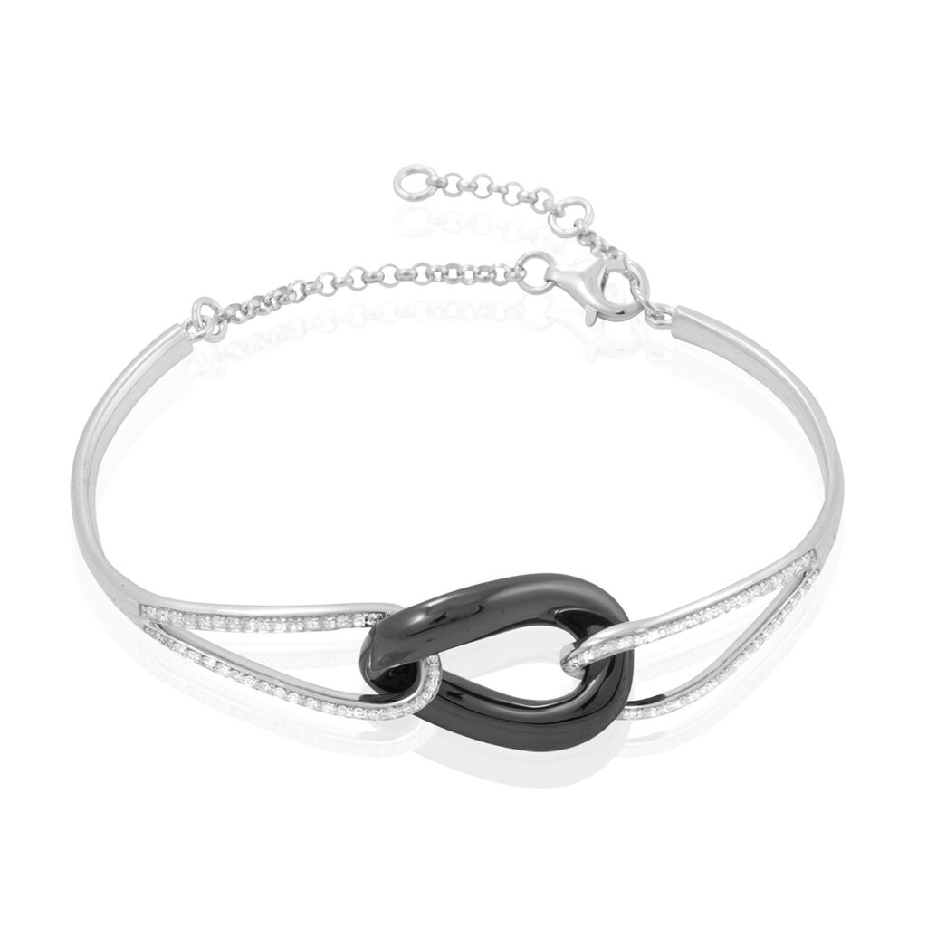 Bracelet Jonc Ceramik Design Argent  Céramique Et Oxyde De Zirconium