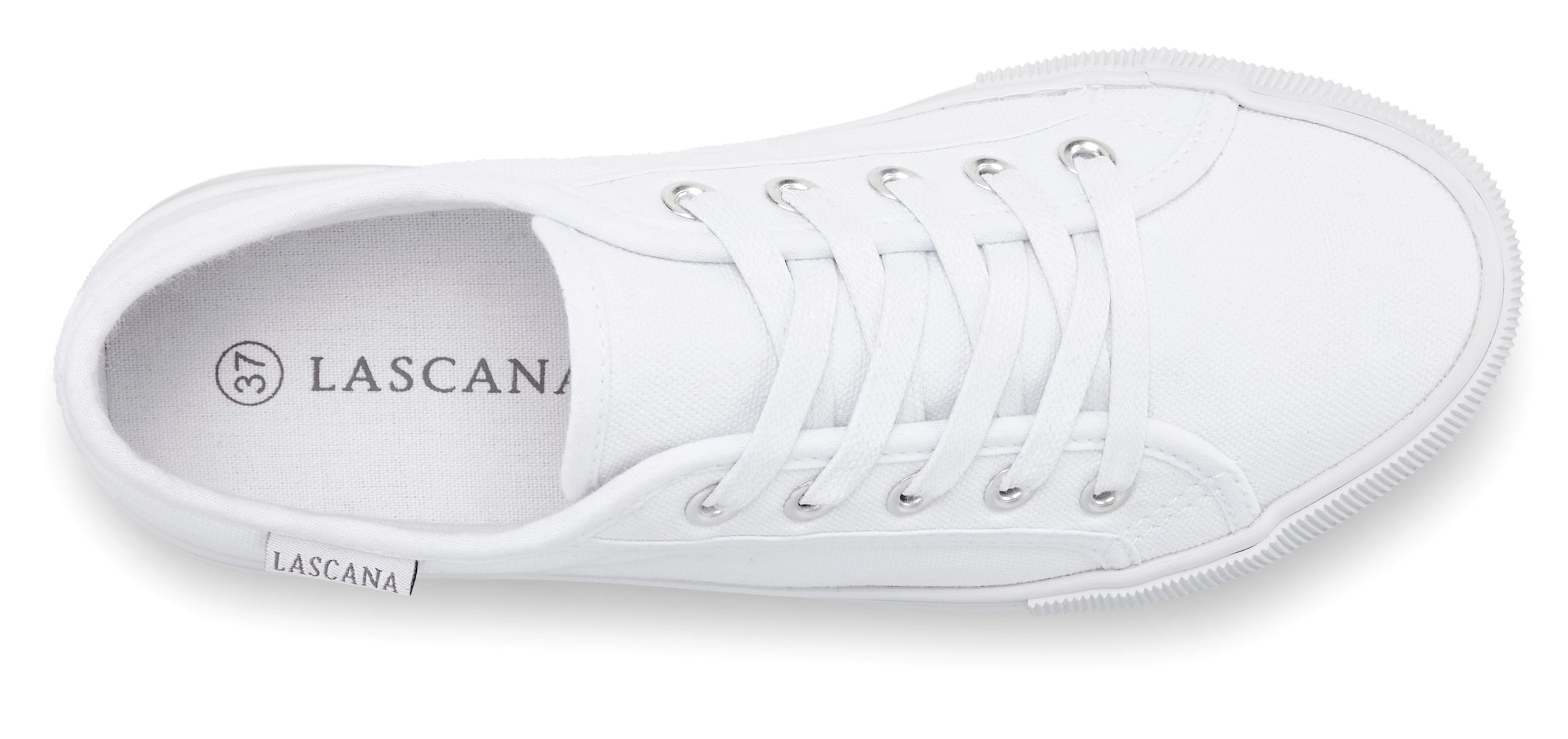 LASCANA Sneaker  Schnürhalbschuh, Freizeitschuh aus Textil mit Plateausohle
