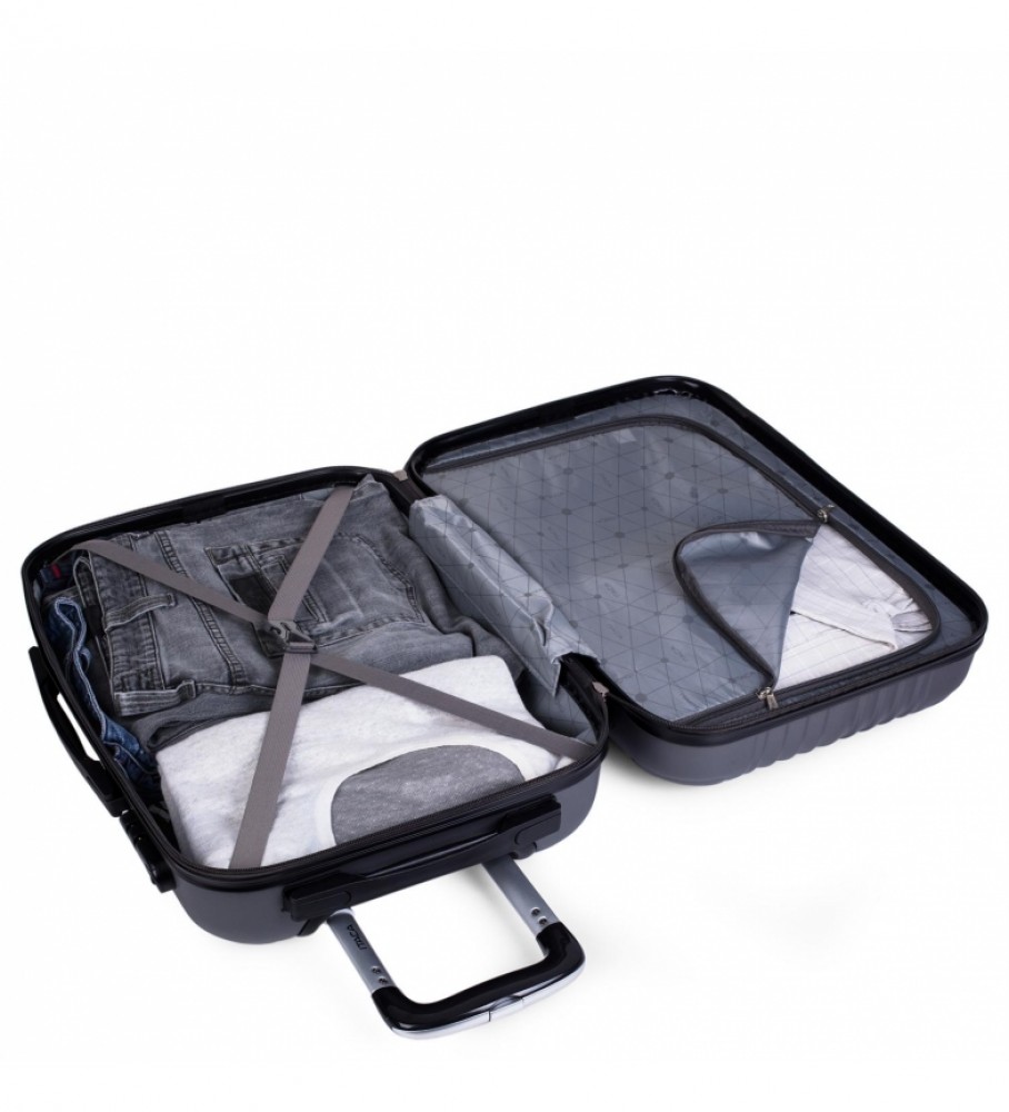 Mala de cabine rígida ITACA com 4 rodas T71550 Antracite - 55x38x20cm -