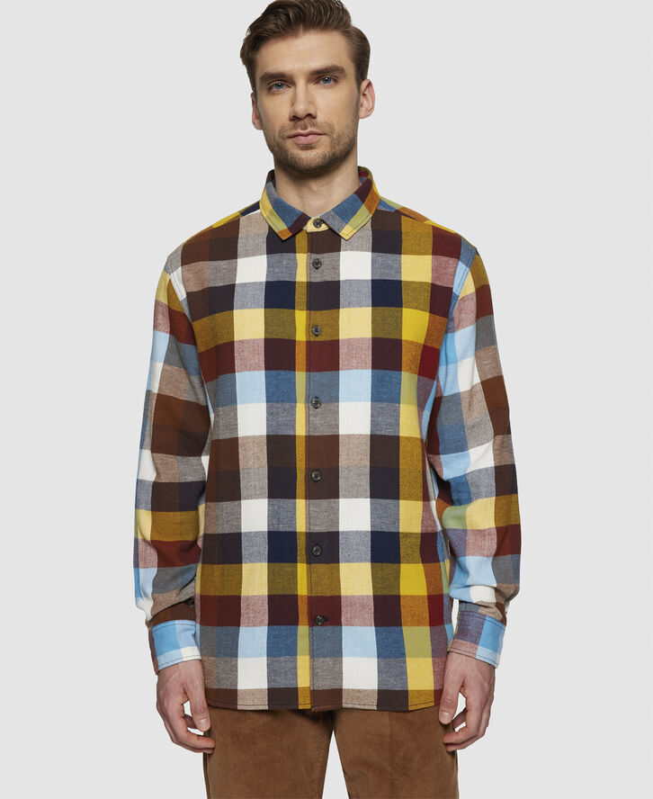 Knowledge Cotton Apparel Loose fit checked flannel shirt - GOTS/Vegan Multi check