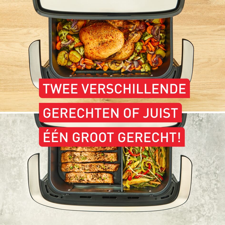 Dual Easy Fry Flex EY9228 Air fryer met flexibel tussenschot - 6 programma's - 9 L