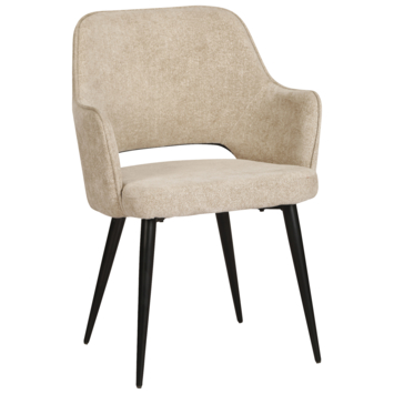 KARWEI eetkamerstoel Puck beige polyester stof met armleuning