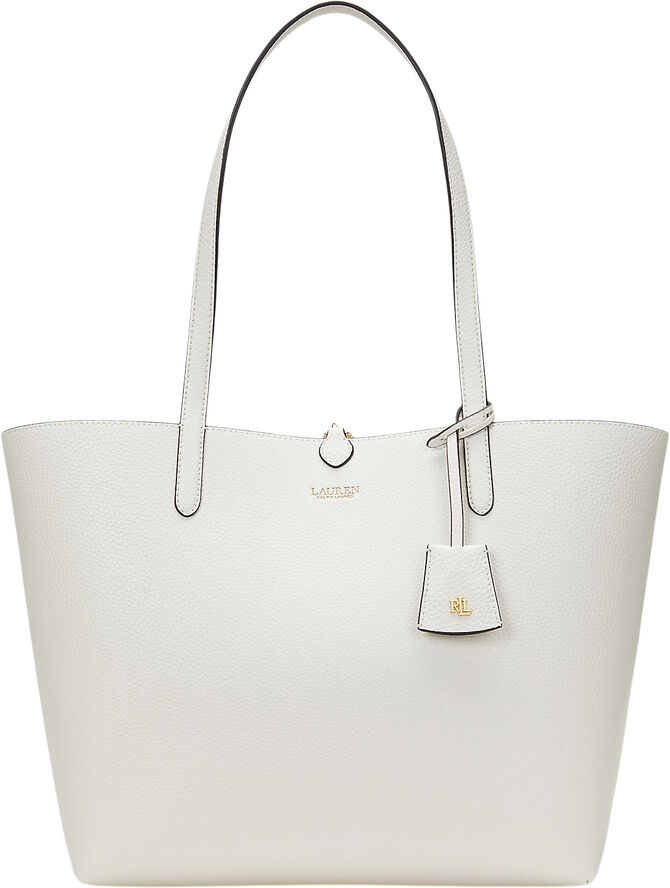 Lauren Ralph Lauren FAUX PEBBLE GRAIN-RVRSBLE TOTE-TTE- Soft white/officer blt/cream