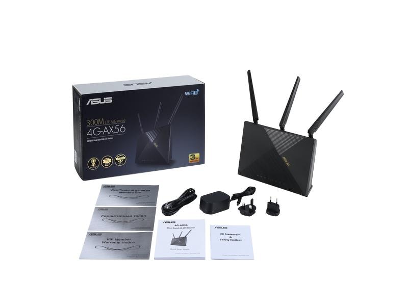 ASUS LTE-Router 4G-AX56 Cat.6 300Mbps Dual-Band WiFi 6 AX1800 LTE Router