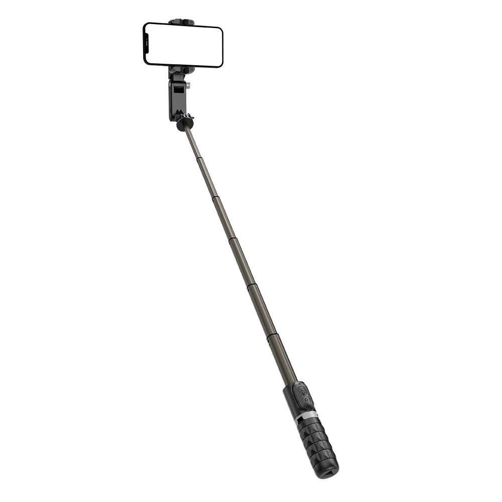 (70cm) Gimbal 1-Achsen Stabilisator Selfie Stick Tripod Stativ Halterung mit Bluetooth Fernauslöser und LED Beleuchtung für Smartphones - Schwarz