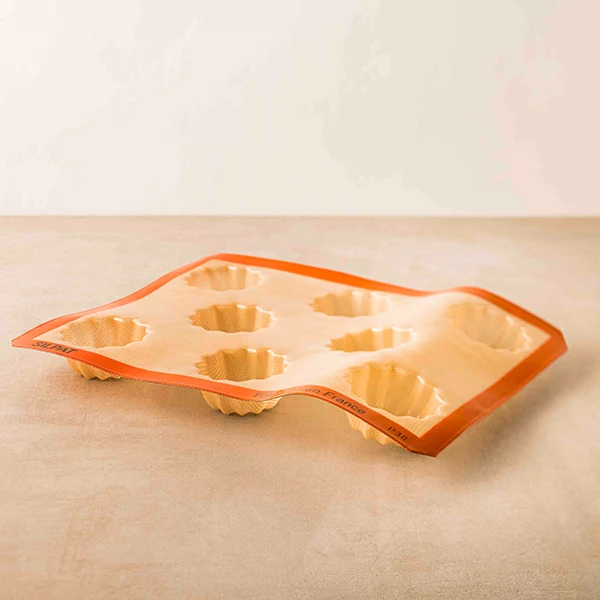 Plaque de 8 empreintes mini-cakes striés Silpat