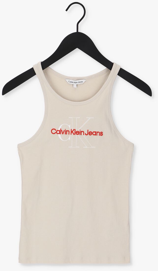 CALVIN KLEIN gebroken wit calvin klein top two tone monogram tank top