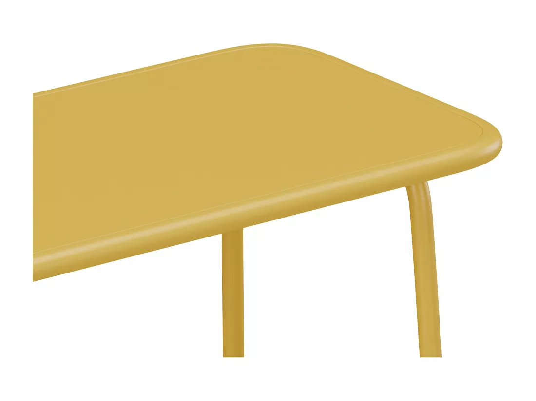 Table de jardin pour enfants en métal L.80 cm - Jaune moutarde - POPAYAN de MYLIA