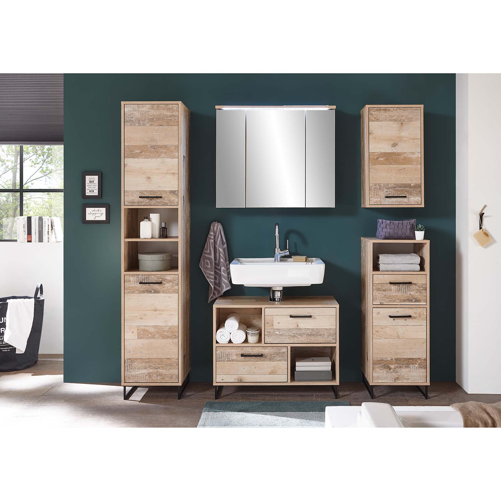 Spiegelschrank - Old Style hell - mit Beleuchtung