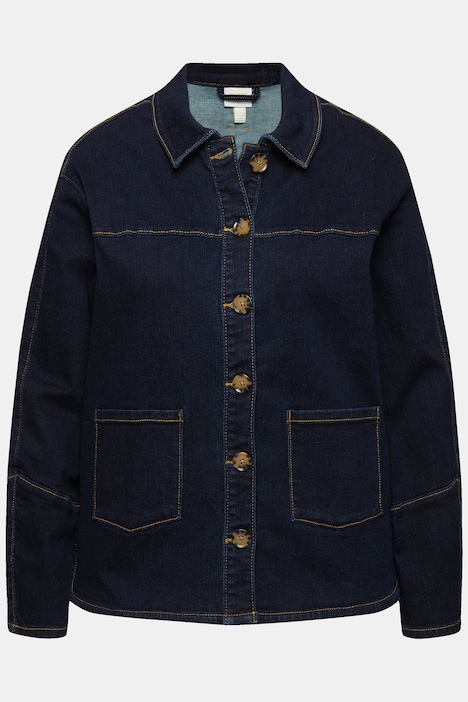 Jeansjacke, Hemdkragen, Stretch, Biobaumwolle